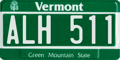 VT license plate ALH511