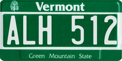VT license plate ALH512