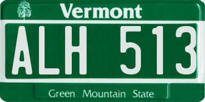 VT license plate ALH513