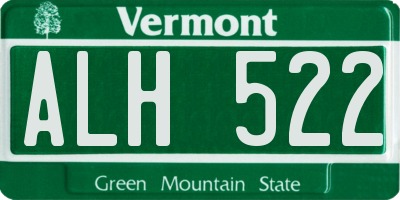 VT license plate ALH522