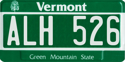 VT license plate ALH526
