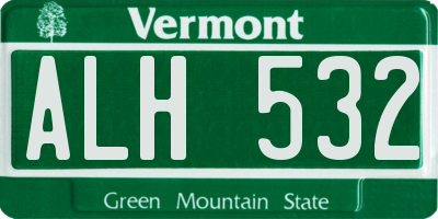 VT license plate ALH532