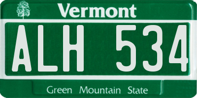 VT license plate ALH534