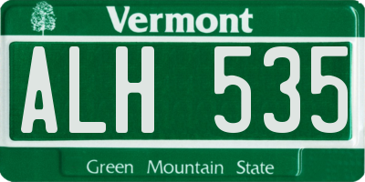VT license plate ALH535
