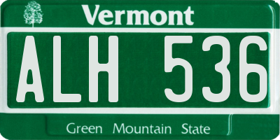 VT license plate ALH536