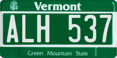 VT license plate ALH537