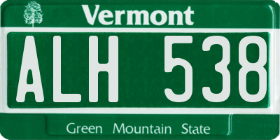 VT license plate ALH538