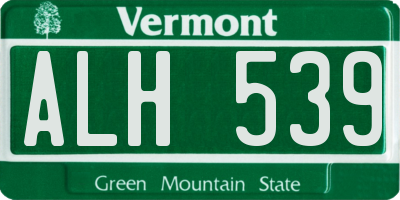 VT license plate ALH539
