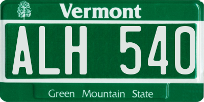 VT license plate ALH540