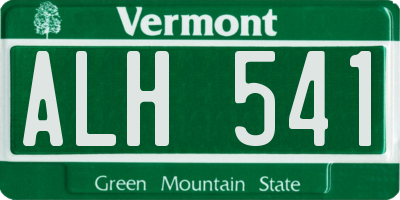 VT license plate ALH541