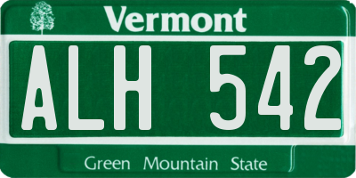 VT license plate ALH542