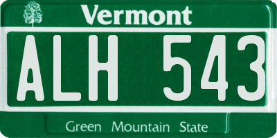 VT license plate ALH543