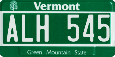VT license plate ALH545