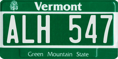 VT license plate ALH547