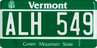 VT license plate ALH549