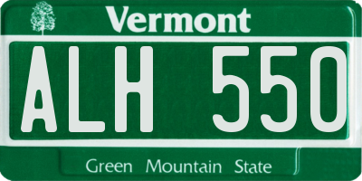 VT license plate ALH550