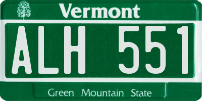 VT license plate ALH551