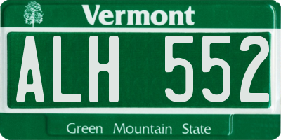 VT license plate ALH552