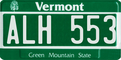 VT license plate ALH553