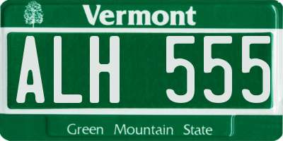 VT license plate ALH555