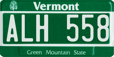 VT license plate ALH558