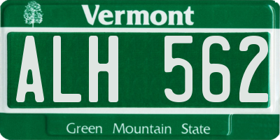 VT license plate ALH562