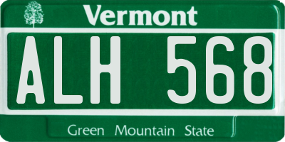 VT license plate ALH568