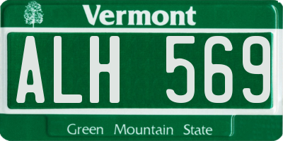 VT license plate ALH569