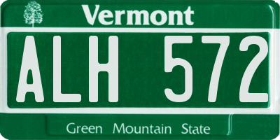 VT license plate ALH572