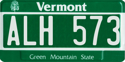 VT license plate ALH573