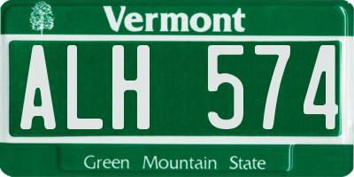VT license plate ALH574