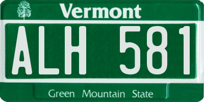 VT license plate ALH581