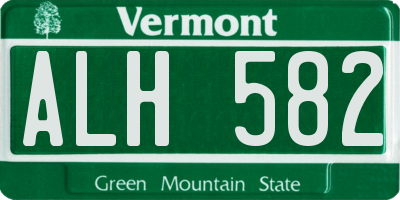 VT license plate ALH582