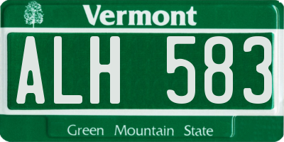VT license plate ALH583