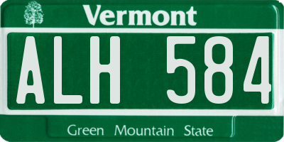 VT license plate ALH584