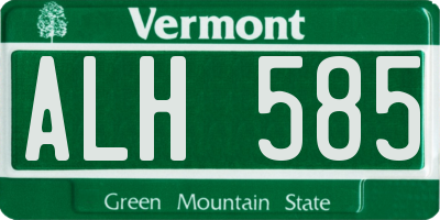 VT license plate ALH585