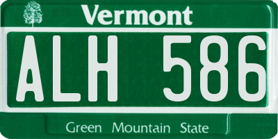 VT license plate ALH586