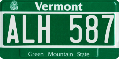 VT license plate ALH587