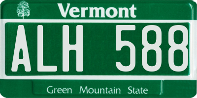 VT license plate ALH588