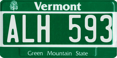 VT license plate ALH593