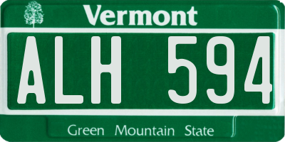 VT license plate ALH594
