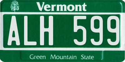 VT license plate ALH599