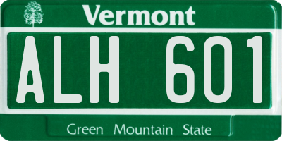 VT license plate ALH601