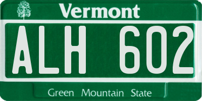 VT license plate ALH602