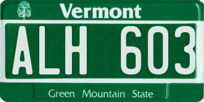 VT license plate ALH603
