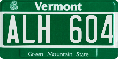 VT license plate ALH604