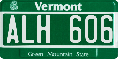 VT license plate ALH606