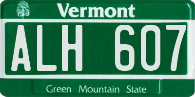 VT license plate ALH607