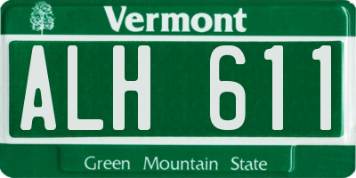 VT license plate ALH611