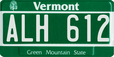 VT license plate ALH612